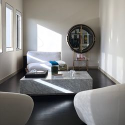 RH Marble Plinth 55” rectangle Coffee Table