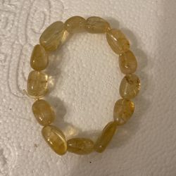 Rough Citrine Stretch Bracelet Size 7