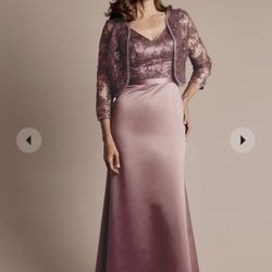 SEQUIN EMBROIDERED SATIN JACKET DRESS