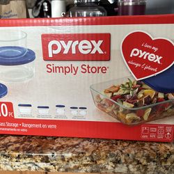 Pyrex 10 pc glass storage