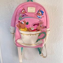 Loungefly Cinderella Teacup Mice and Lucifer Mini Backpack