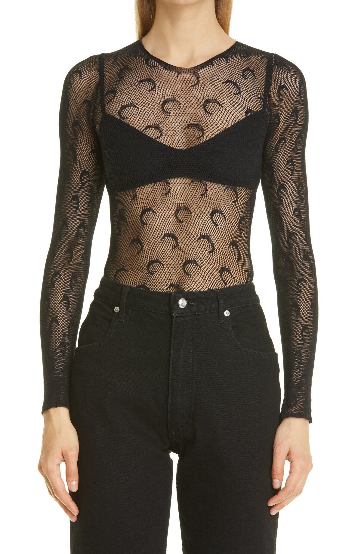 Marine Serre Moon Fishnet Top medium