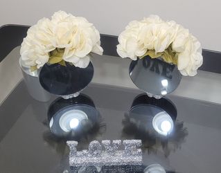 Handmade Faux Floral Bling Decor-Set Of 3