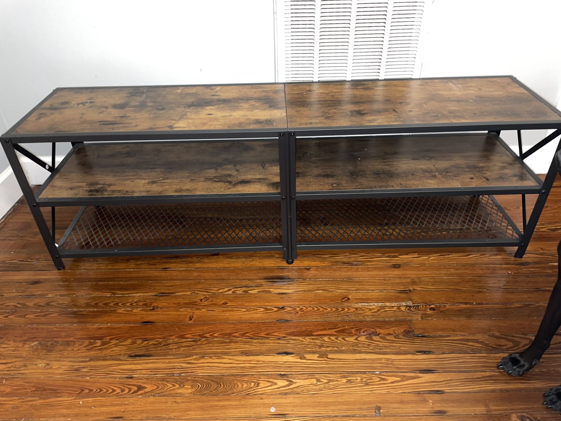 Rustic Brown Industrial TV Stand 