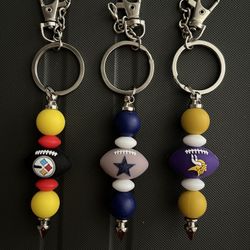NFL Football Keychains -  4 Pictures- See Info For Availability 