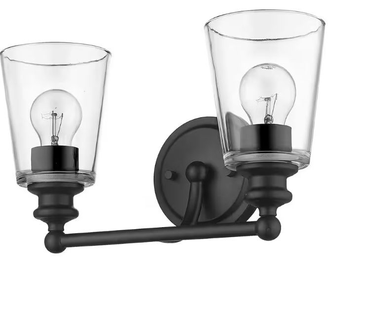 Modern Matte Black Double Wall Sconce