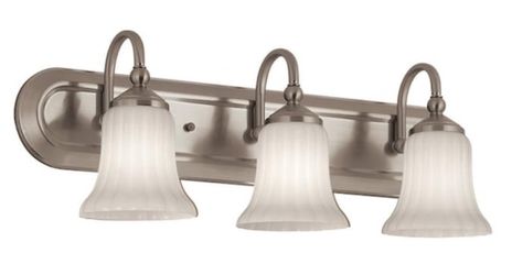 3-light Brushed Nickel traditional vanity light bar