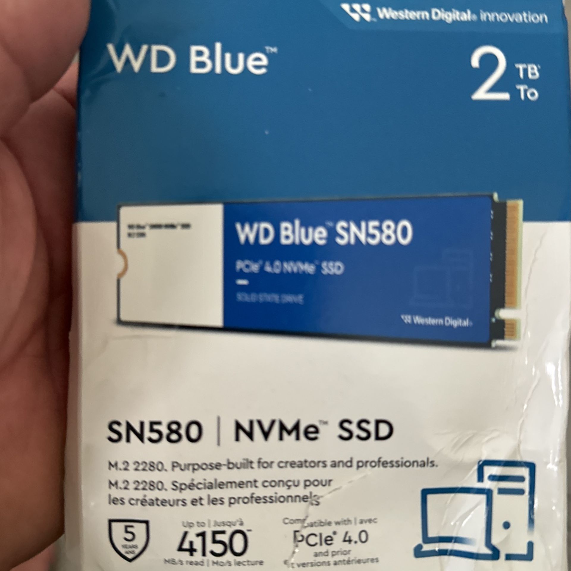 New WD Blue 2 TB SN580 NVMe SSD