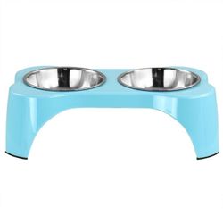 Meow 3 Piece Elevated Pet Bowl Dinner Set 
