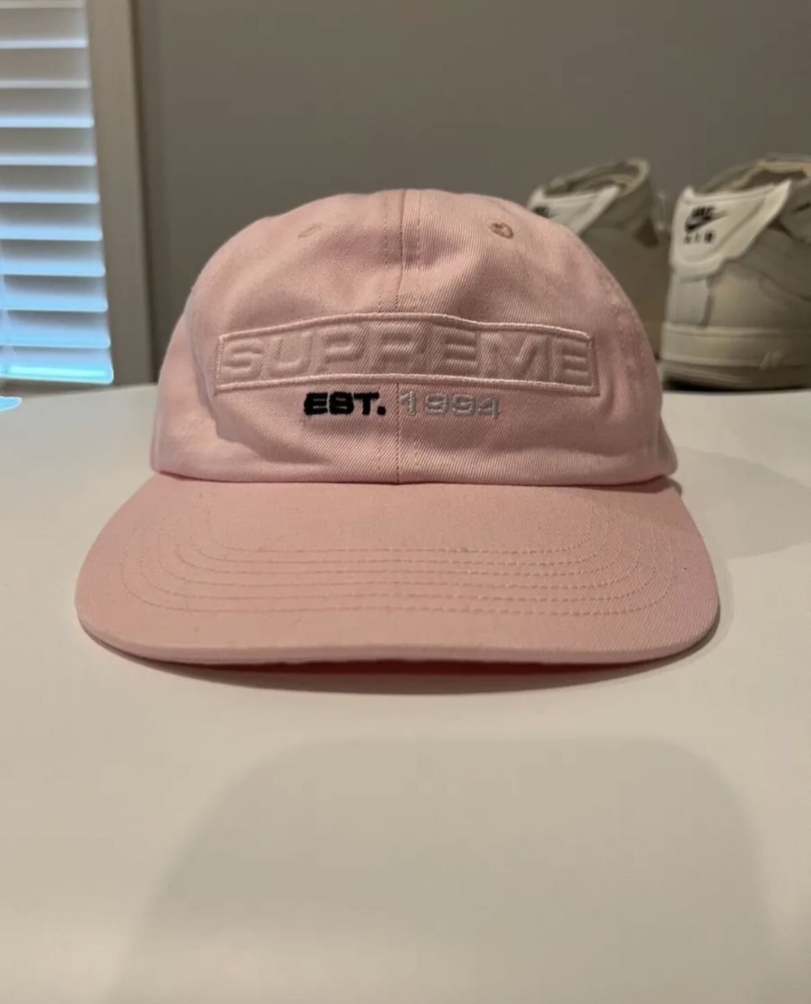 *RARE* Supreme NY Embossed 6 Panel Hat - Pink S/S18 Strapback