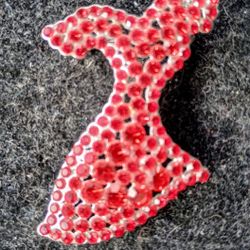 Crystal Red Dress Women's Heart Health BroochJewelry Vintage Collectible Lapel Pin