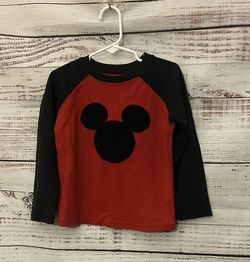 Jumping Beans Red and Black Mickey Mouse Long Sleeve Tee size 4t