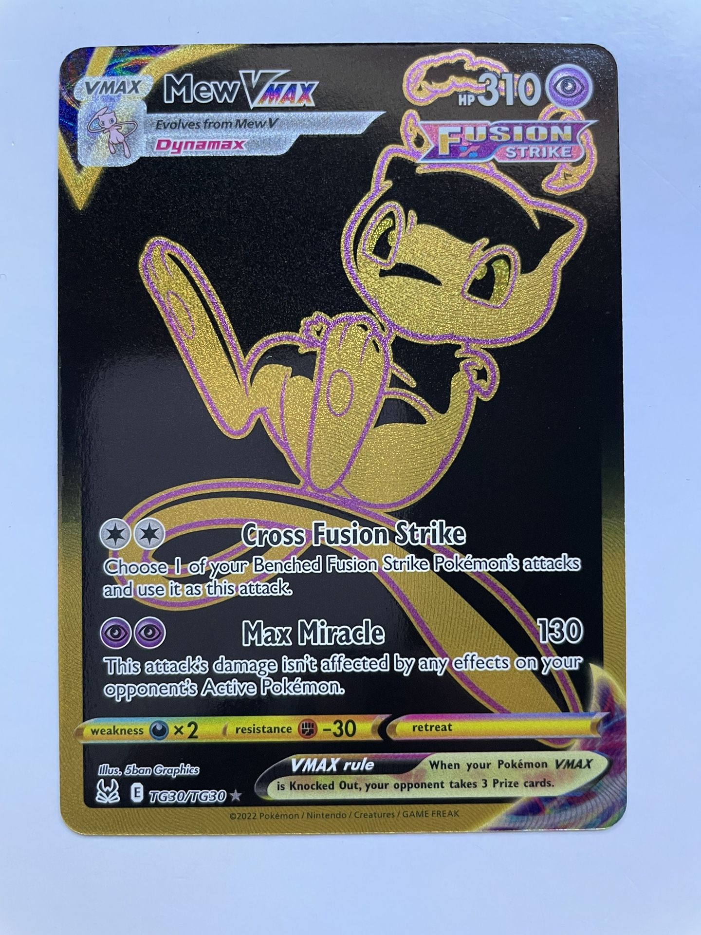 Pokemon TCG Lost Origin TG30/TG30 - Mew VMAX - Gold Secret Rare - NM