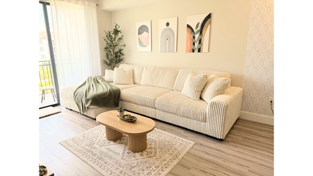 Designer Sofa - Ashley Lindyn Ivory Corduroy sectional