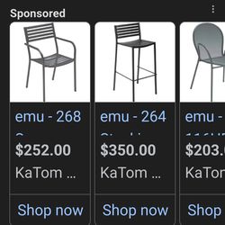 Emu  (268 )Commercial Outdoor Indoor  Patio Chairs  34 Remain Full Description In Last Picture $50 Each