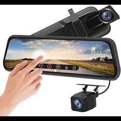 10 inches dashcam with 2 cameras front and rear HD