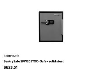 SentrySafe SentrySafe SFW205TXC - Safe - solid steel