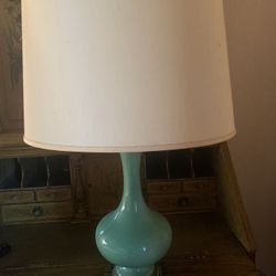 Vintage Mid Century Modern Table Lamp Teal Blue