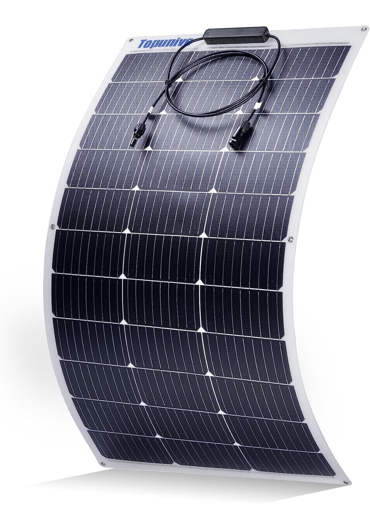 100W 12V Flexible Solar Panel 9BB Monocrystalline Cell 12 Volt Semi-Flexible for Marine RV Trailer Boat Cabin Van Car Uneven Surfaces 12V Battery Char