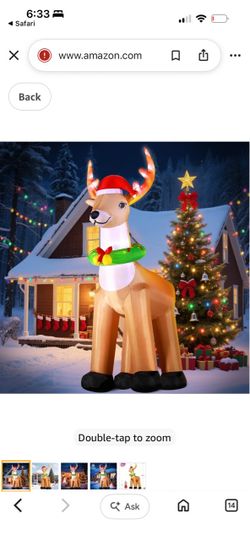 DomKom 12FT Giant Christmas Inflatable Reindeer Decoration with Chasing LED Lights,Blow Up Yard Decoration for Party Garden Yard Lawn Winter Decor