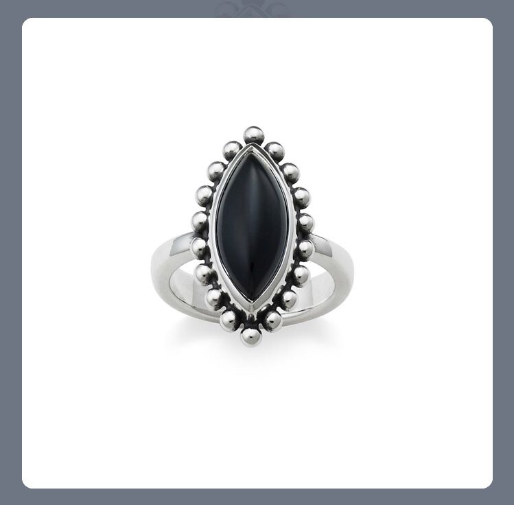 James Avery Beaded Marquise Onyx Ring