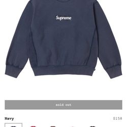 Supreme Box Logo Crewneck Washed Navy