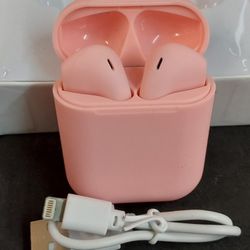 Pink 5.0 Auto Connect Wireless Bluetooth Earbuds 