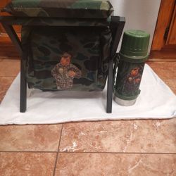 Joe Camel Thermos And Stool With Cooler