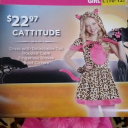 Halloween Costume size Girl L (10-12). "Cattitude" Dress