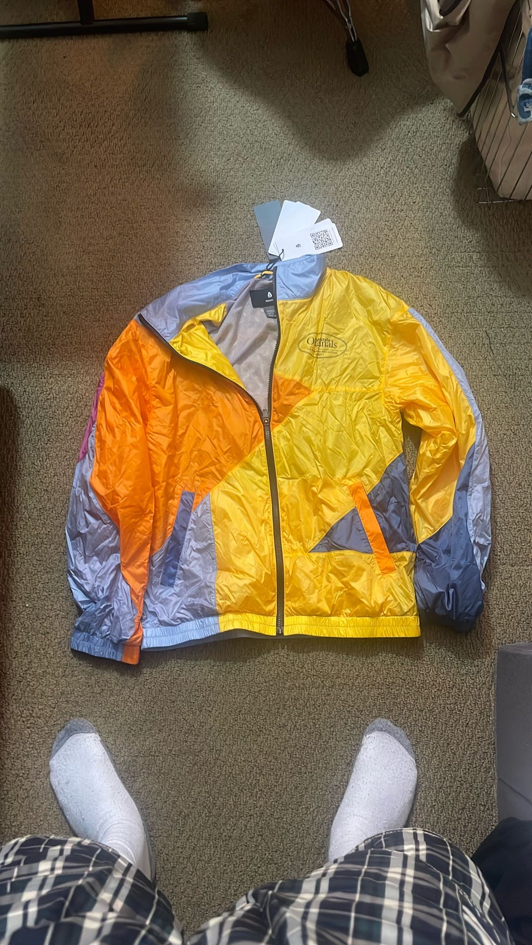 AlphaStyle Medium Yellow Max Tangram Windbreaker