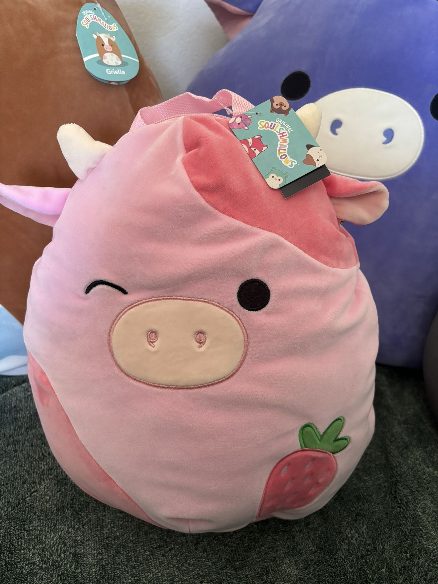 Strawberry Cow Squishmallow Backpack