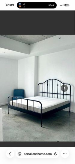 Queen size bed frame with mattress