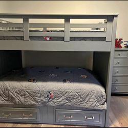 Pottery Barn Kids Belden full over full bunk beds & Dresser