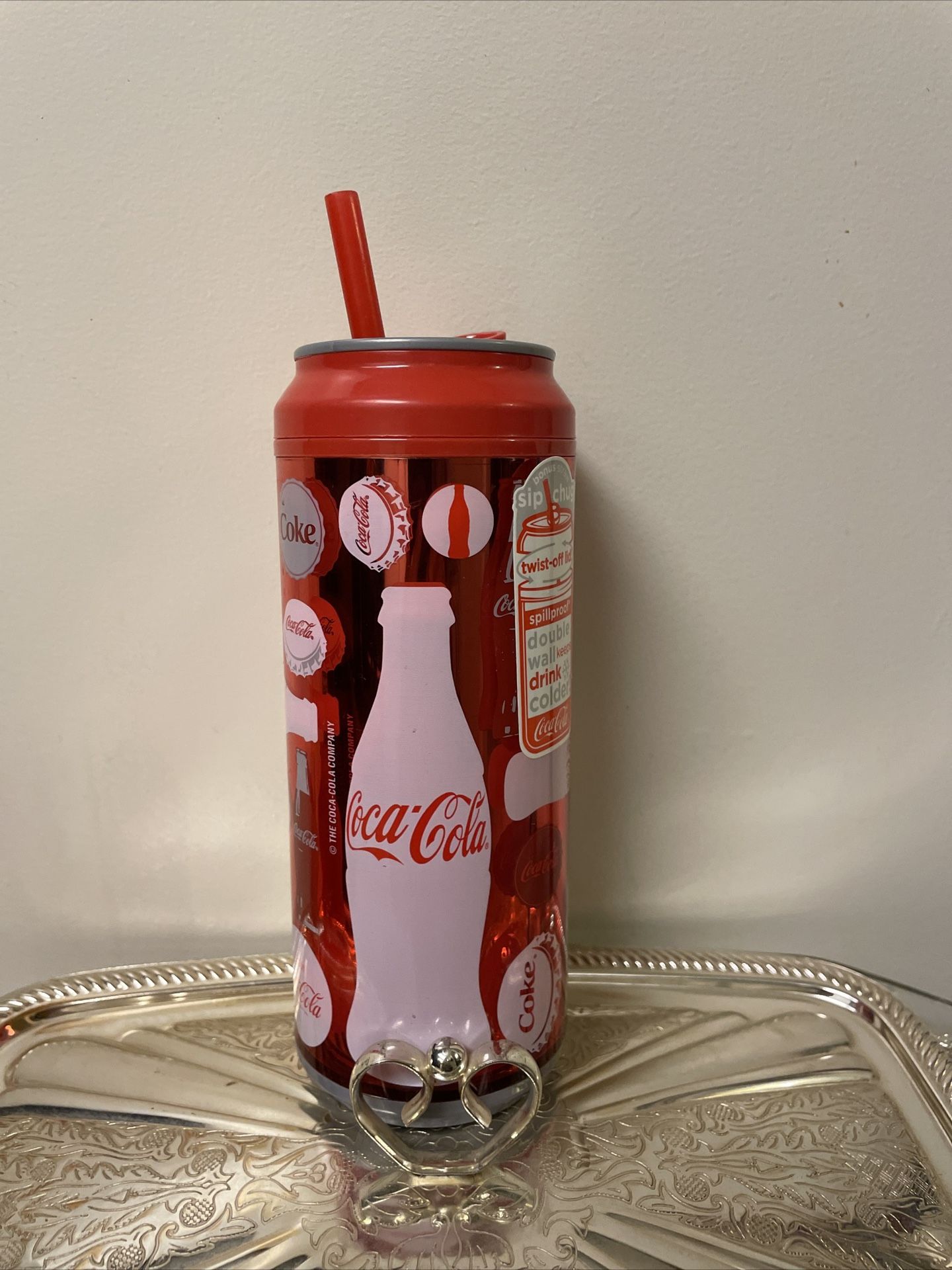 Coca-Cola 16 oz Can Design Double Insulated Tumbler Style Red BRAND NEW W/TAG