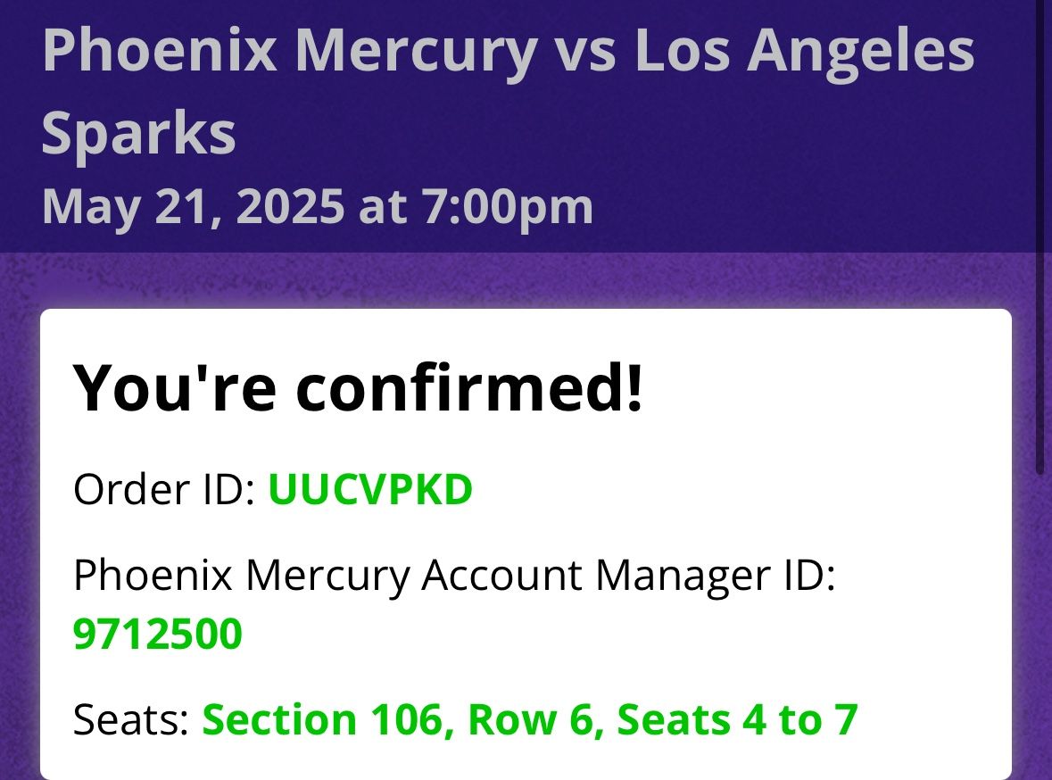 Phoenix Mercury Vs Los Angeles Sparks