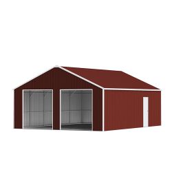 22FT x 23 FT Double Garage Steel Barn Shed – Red-Brown Heavy Duty Metal Garage Storage Shed - The customer must have unloading capabilities, such as a