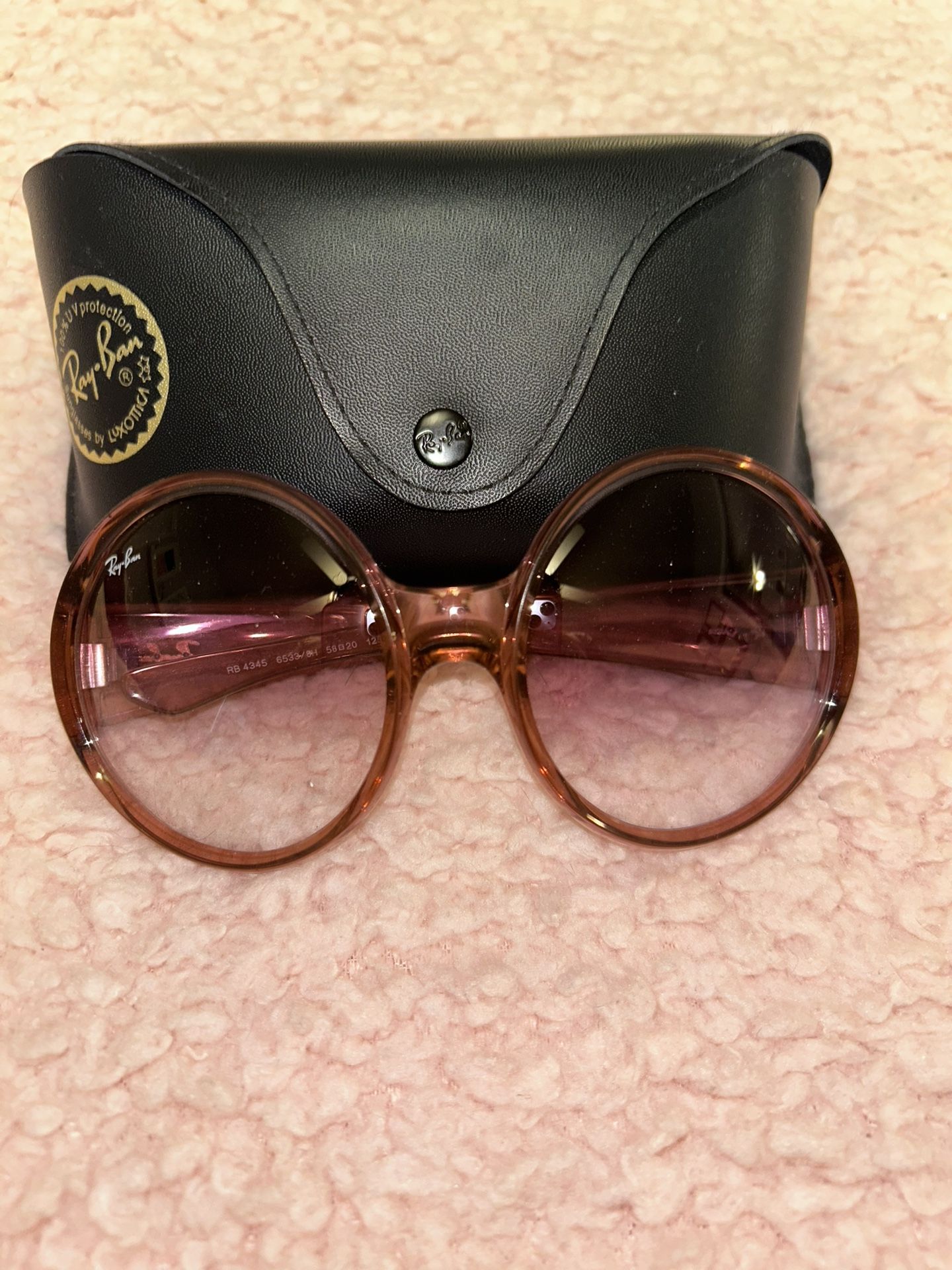 Transparent Pink RayBan Sunglasses w/case
