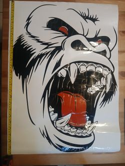 Large Gorilla Face Graphic Decal Sticker