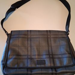 Authentic Coach Plaid Messenger Bag 