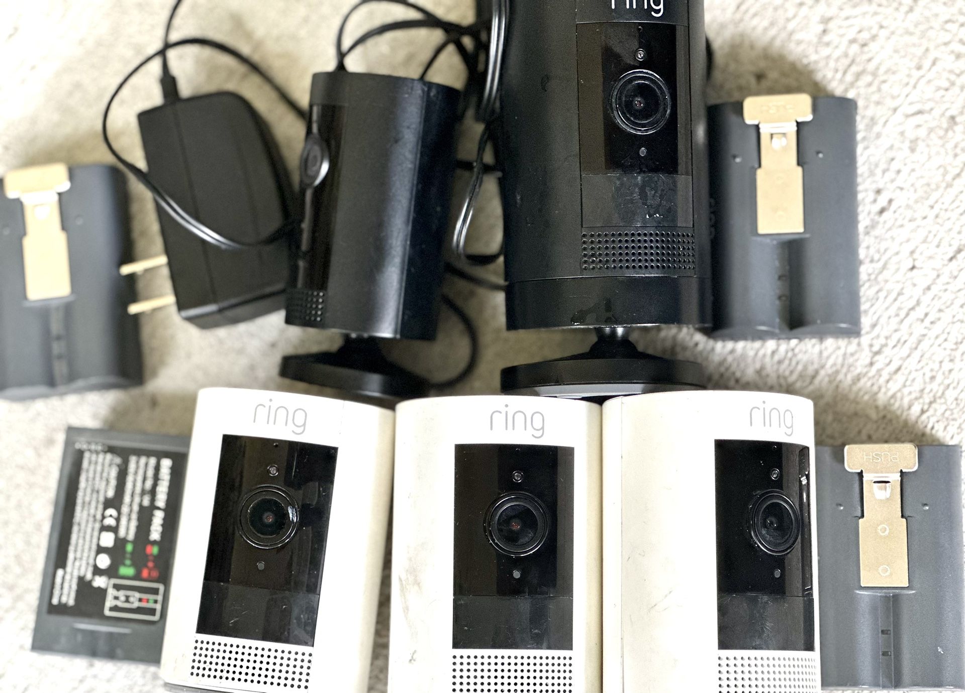 4 Ring Stick Up Cam Battery HD Security Indoor/Outdoor Camera 3rd Generation And One Plug In