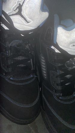 Air Jordan 5 Black Blue Stitch Sneakers