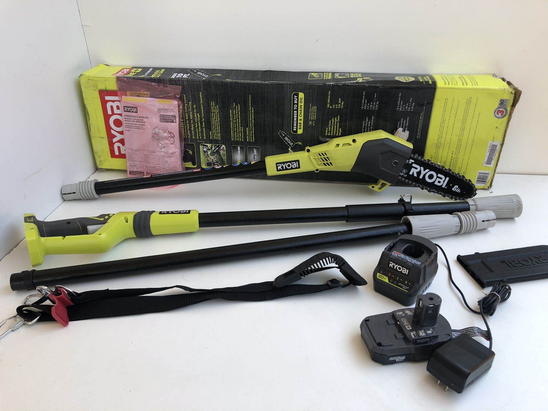 RYOBI ONE+ 18 Volt Lithium Ion Cordless Pole Saw Ah