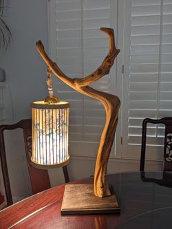 Hand Crafted Natural Wood Lamp