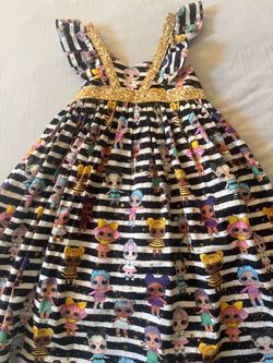 LOL Surprise Girls Dress with Gold Glitter Detail