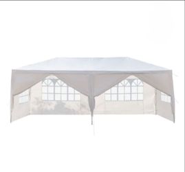 10 ft. x 20 ft. White Wedding Party Canopy Tent Outdoor Gazebo with 6-Removable Sidewalls&venta&%$