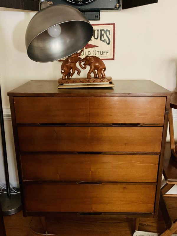 Vintage MCM, mid century tall boy dresser 4 drawers for Sale in