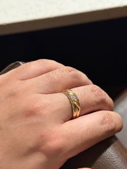 14k Gold Ring with Natural Diamonds for men