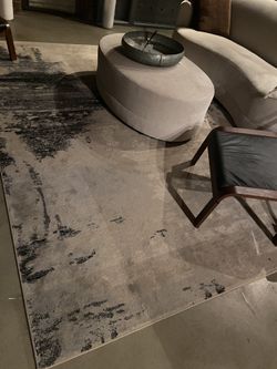 Rug Modern Ivory Grey Rectangle 10.5ft x 8ft