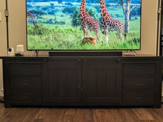 Costco 72" Black TV Stand with Sliding Barn Doors (Fits 65"–75"+ TVs)