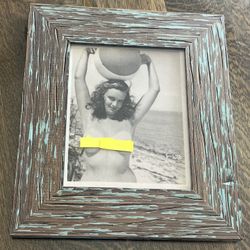 Beach Ball Day Framed 1950s Pinup Photo Vintage Charm 